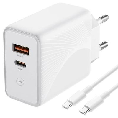 Зарядное устройство 30 Вт - Google - Pixel 7/7 Pro/6/6 Pro/6A - 2 порта - USB-C - QC 3.0