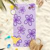 Purple Floral Large Soft Stylish Beach Towel, for Men Women Pool Beach Vacation Summer