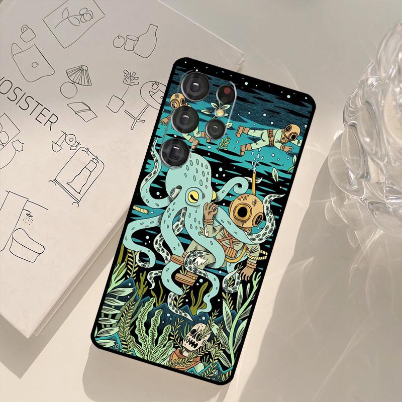 Marine Life Ocean Octopus Case For Samsung Galaxy S23 S21 S22 Ultra S20 FE S8 S9 S10 Plus Note 10 Note 20 Ultra Cover