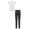 Girls Equestrian Riding Zip Up Stand Collar Ruffled Sleeves Contrast Trim Top Anti Slip Full Seat Breeches Outfit