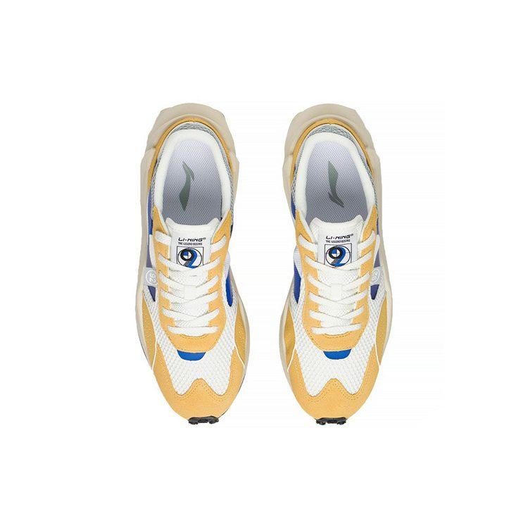Li Ning Квадратные Низкие Спортивные Повседневные Кроссовки Мужские Желтый Белый Синий AGCS107-4