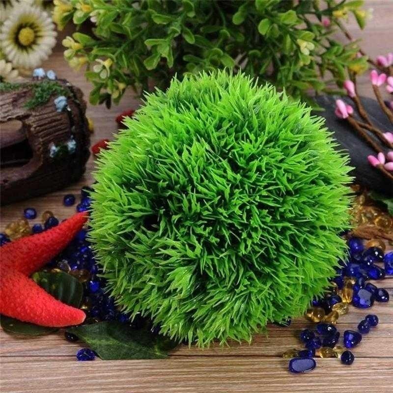 2025 Artificial Aquatic Plastic Plants Aquarium Grass Ball Fish Ornament Aquarium Ornamental Chlorella Prospects Grass For Decor
