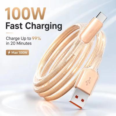 111 Вт Кабель USB A или Type C на C Кабель 6 А Быстрая зарядка Type C Шнур Плетеный Золотой Зарядное устройство Для телефона Передача данных Телефон 181 Мбит/с