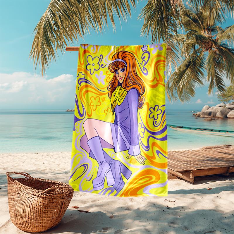 Scoobydoo Dog Portrait Soft Beach Towel Outdoor Vacation Beach Towel Outdoor Absorbent Bath Towel Blanket Beach Towel Beach Towel For Vacation Photos