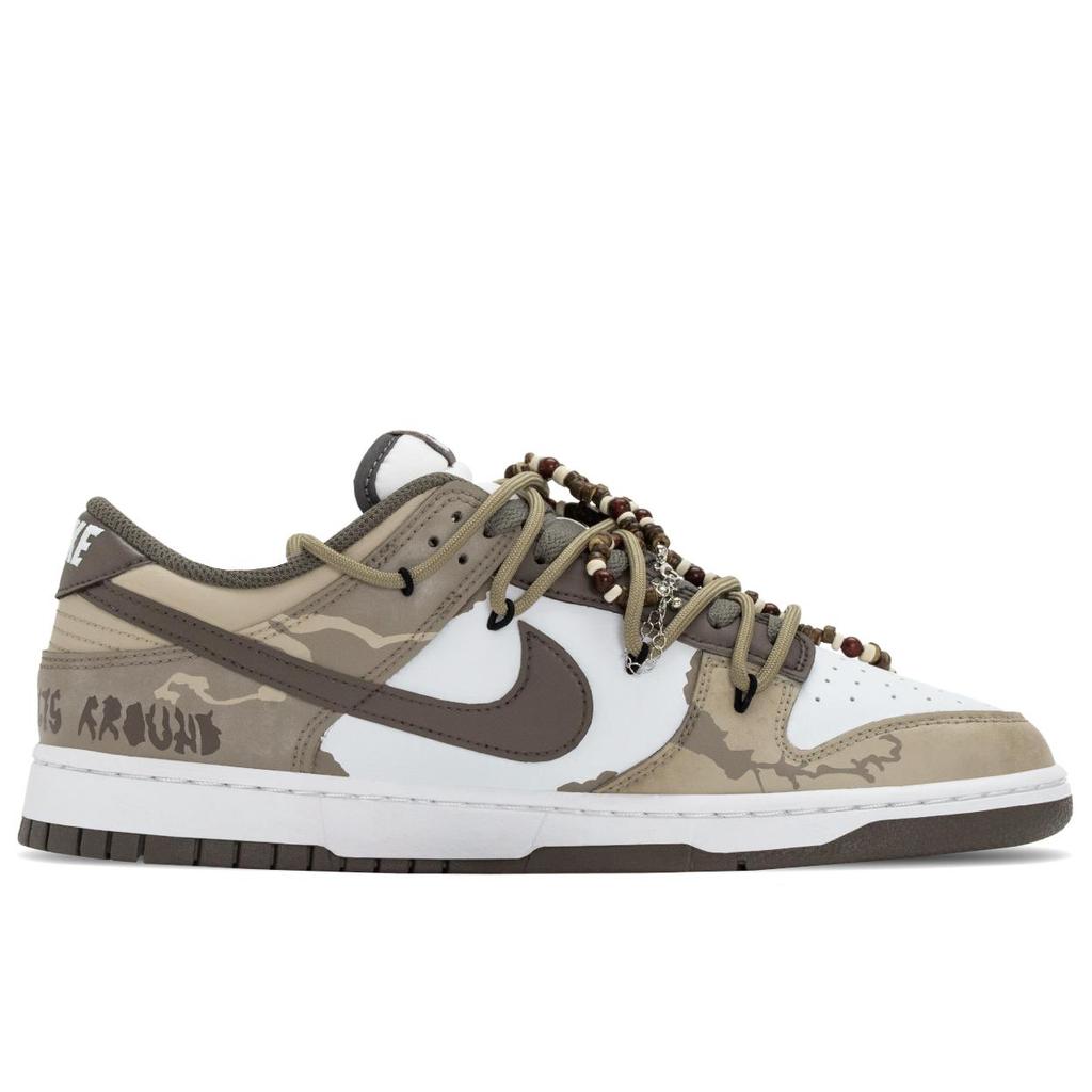 Nike Dunk Загадка Дикой Износостойкие Износостойкие Низкие Кеды для Скейтборда Мужские Бежево-Коричневые HF5441-111(КомандаА-)