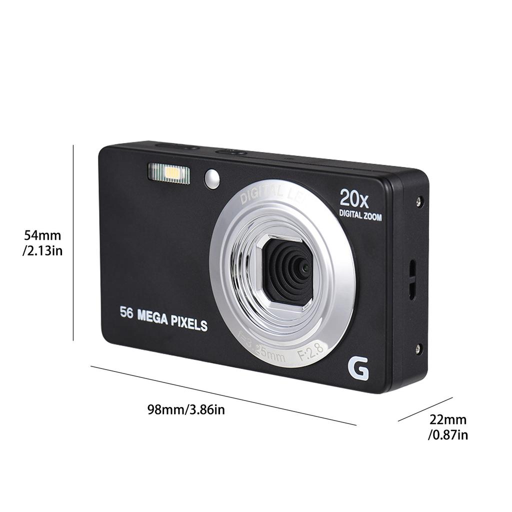 2,7-дюймовый TFT портативный цифровой фотоаппарат 56 МП 4K Ultra HD 20-кратный зум Автофокус Автоспуск Распознавание лица Стабилизация изображения с