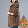 Women's Mid-Length Corduroy Quilted Jacket, Autumn/Winter, Plus Size, Loose-Fit, Fashionable Trench Coat for Middle-Aged Mothers.