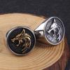 Dual Norse Wolf Ring Stainless Steel Viking Fenrir Ring Wizard Warrior Hunter Wolf Head Rings Gift for Men