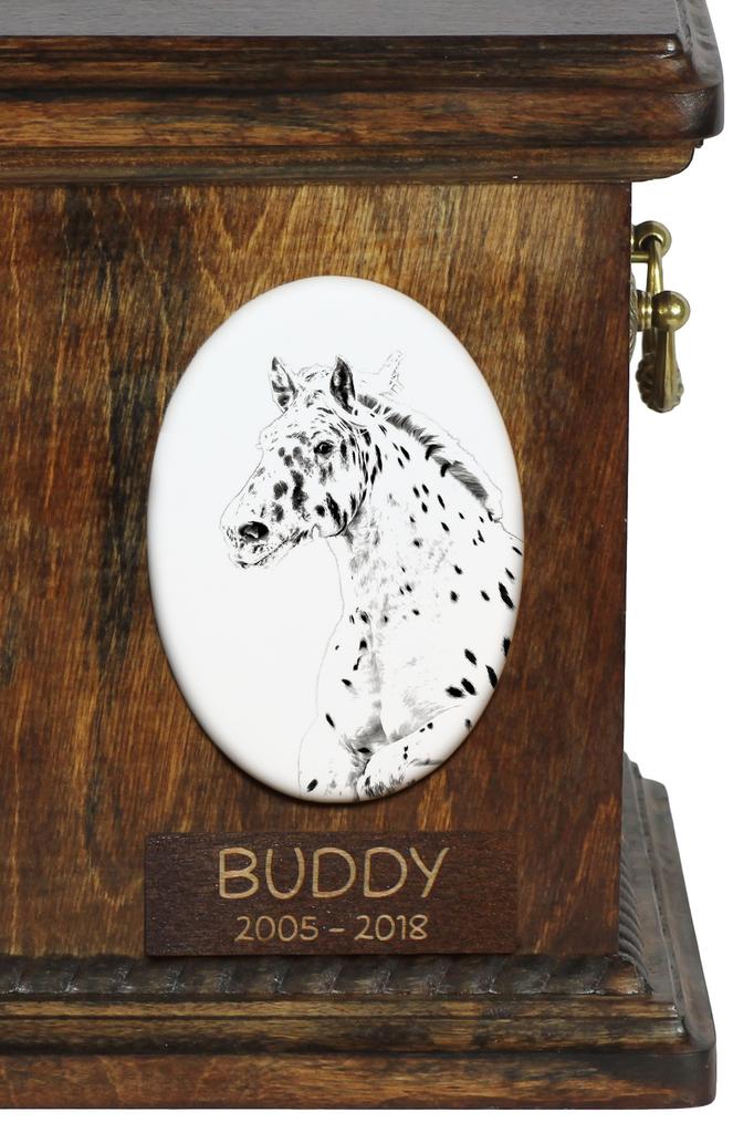 Noriker - commemorative plaque with a photo of a horse, tombstone plaque with a print, personalized oval plaque by Art-Dog brand