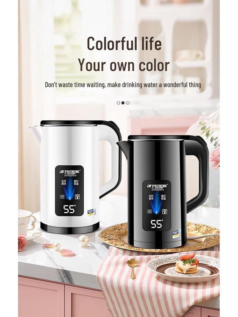 3 л Большой Электрический Чайник: Автоизоляция, Идеально для общежитий, Прочный для домашнего использования.