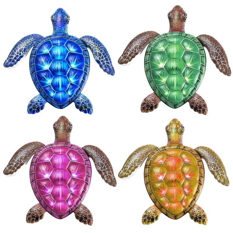 1 шт., металлическая Черепаха в помещении, на открытом воздухе, для гостиной, красочная подвесная скульптура, железное искусство, Настенный декор, домашний сад, балкон