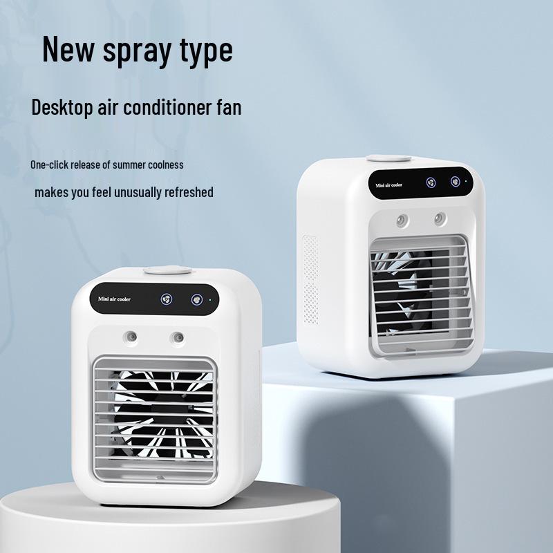 Mini Desktop Cooling Fan: Mobile Air Conditioner for Dorms - Compact Cold Air Fan for Students