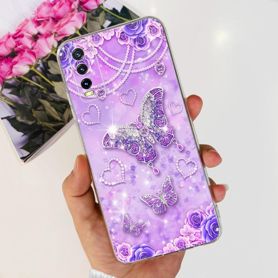 Для Vivo Y11s Y12s Чехол V2028 V2026 V2033 Популярный Цветок Прозрачная Силиконовая Задняя Крышка Для Vivo Y20 Y20i Y20s V2029 V2027 V2032 Funda