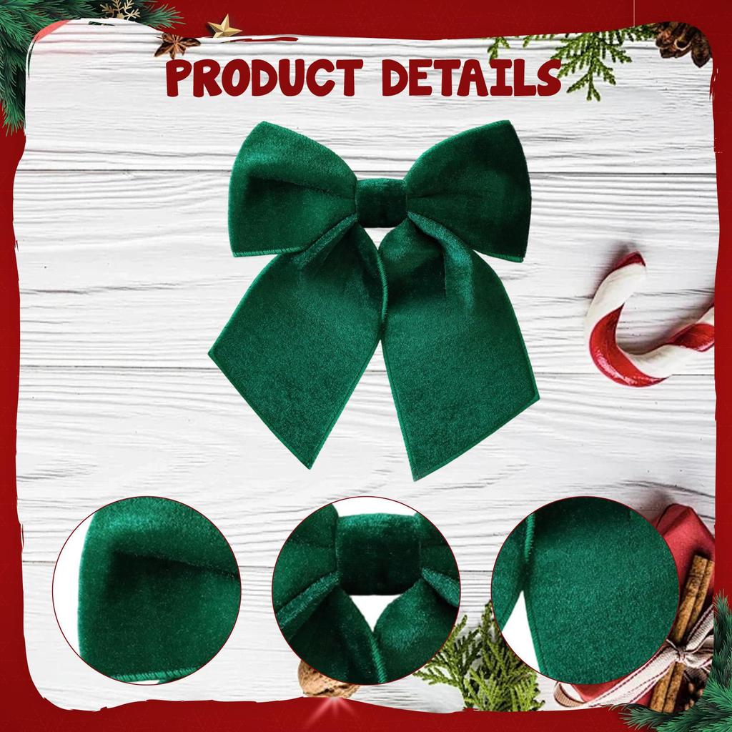 25cm Christmas Bow Tree Bowknot Xmas Decoration Velvet Ornament for Indoor Front Door