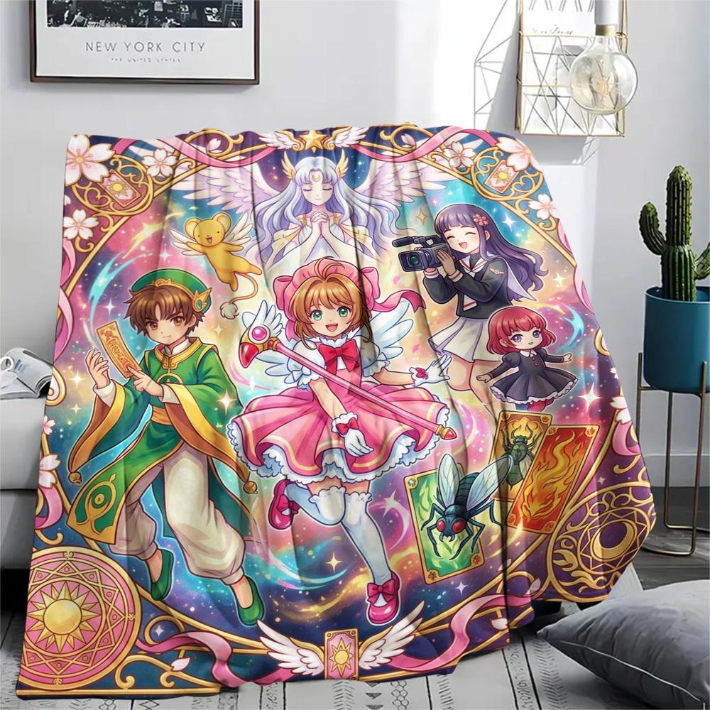 Cardcaptor Sakura Print Flannel Blanket, Ultra Soft High Quality All Seasons Warm Throw, Home Decor Cozy Blanket, Perfect Christmas Gift