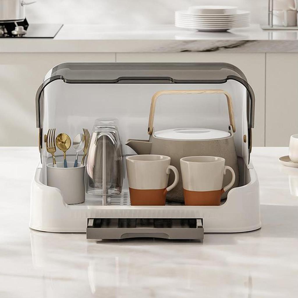 Baby Bottle Drying Rack Toddler Bottles Storage Box Dustproof Bottle Storage with Removable Drip Tray Durable Countertop Rack