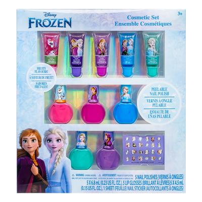 TownleyGirl Frozen 2 Disney Princess Frozen 2 Смываемый водой роскошный набор для макияжа: Лак для ногтей Наклейки для ногтей Блеск для губ [использованный]