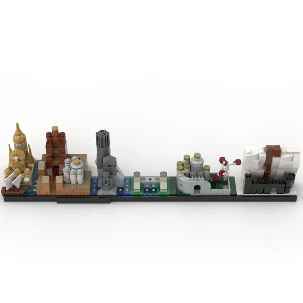 Силуэт города MOC Назад в будущее Сказочный волшебный замок Дом Кино Архитектура Строительные блоки Городские игрушки Туристический сувенир