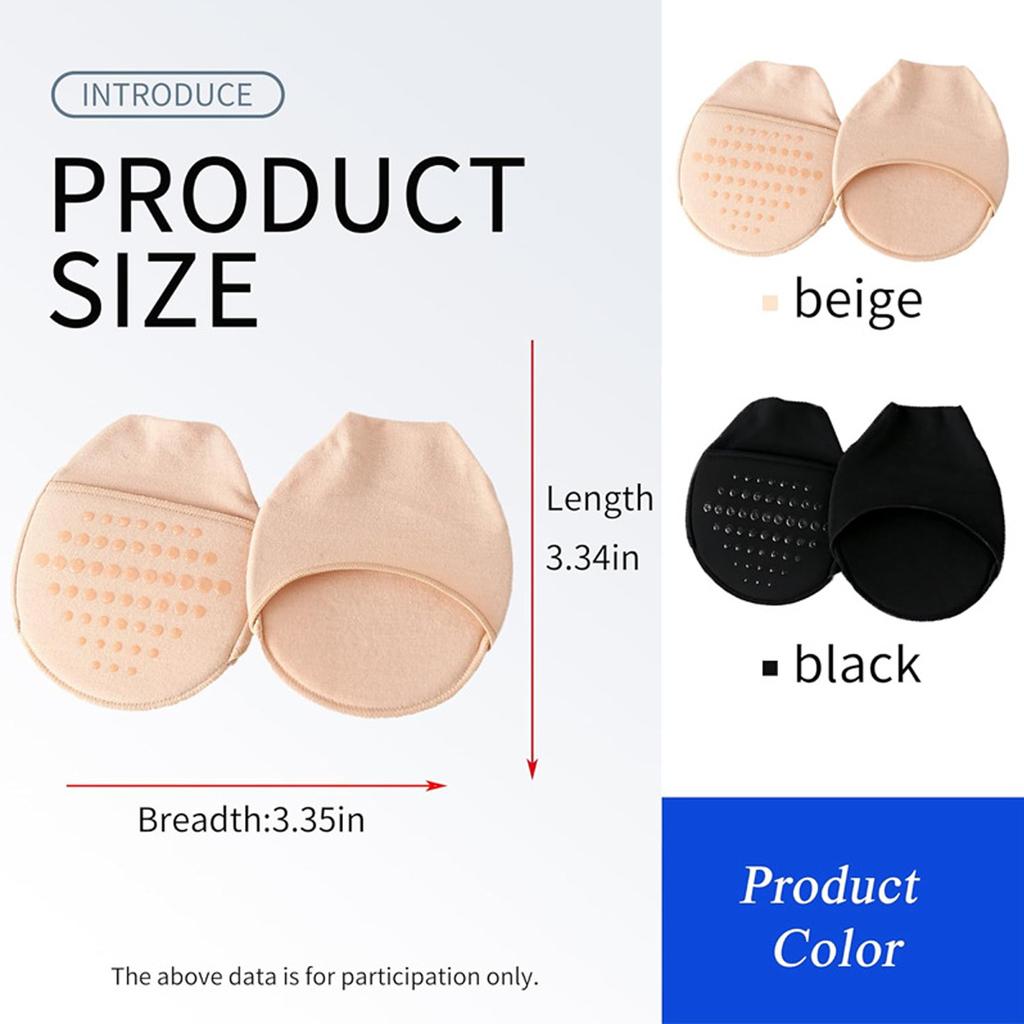 Metatarsal Sleeve Pads Ball of Foot Cushions with Soft Sponge and Silicone Dots Forefoot Cushioning Socks Non Skid Half Socks