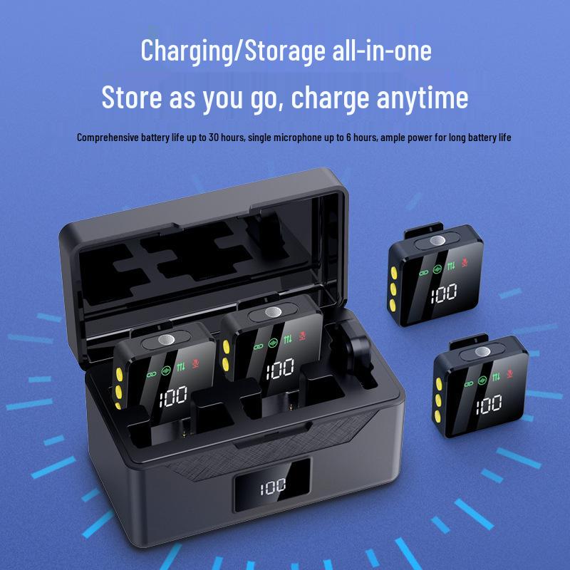 Беспроводной петличный микрофон H8: Шумоподавление, Plug-and-Play с кейсом для хранения для прямых трансляций.