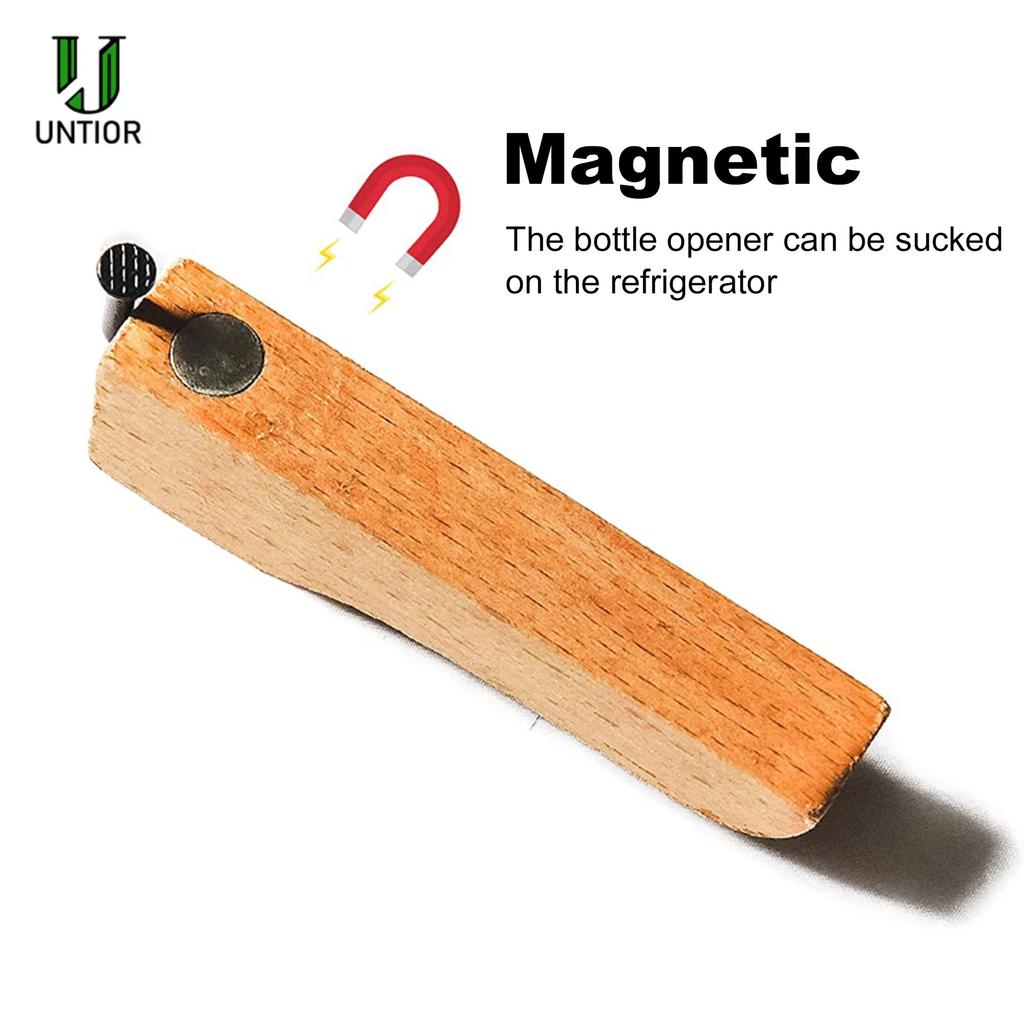 Креативная открывалка для пивных бутылок Массив дерева Гвоздь Магнитная открывалка для крышек Эргономичная ручка Открывалка для вина Для кухонных аксессуаров