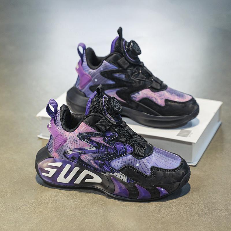 Детские баскетбольные кроссовки, обувь для мальчиков, весна 2025, новые нескользящие спортивные кроссовки, черные кроссовки для бега для мальчиков среднего и старшего возраста