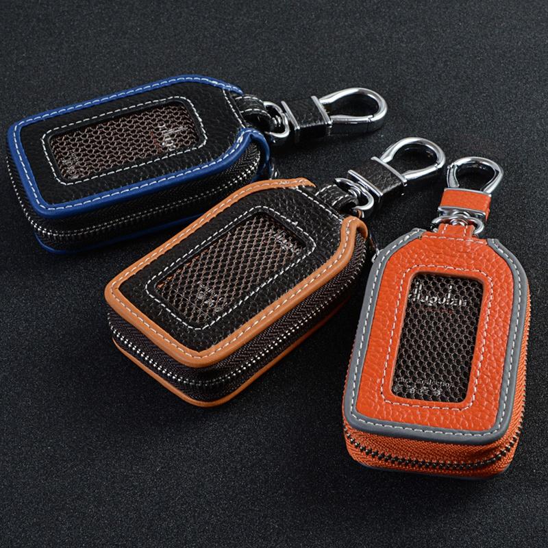 Автомобильный брелок для ключей, кожаный чехол на молнии, брелок для хранения, держатель для ключей, экономка