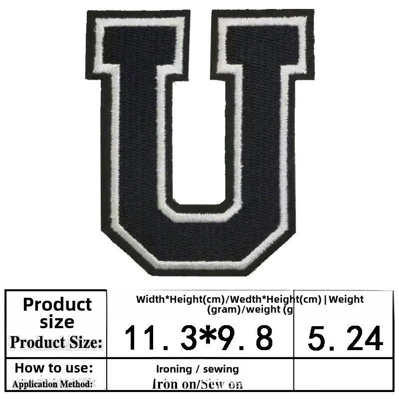 Вышитый алфавит и цифры нашивка на рукаве из джерси
