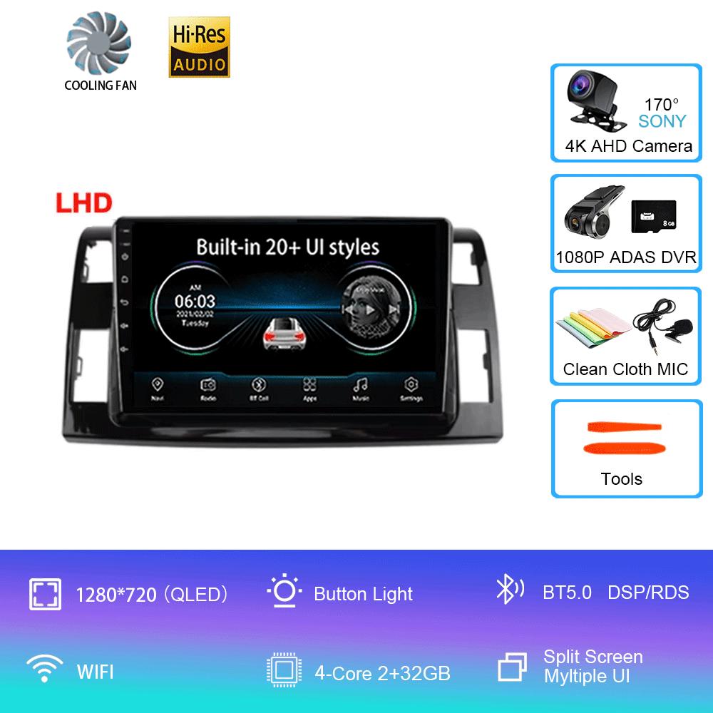 Android 14 For Toyota Previa 3 III XR50 Estima 2006 - 2019 Multimedia Blu-ray QLED Screen Navigation GPS No 2 Din Player
