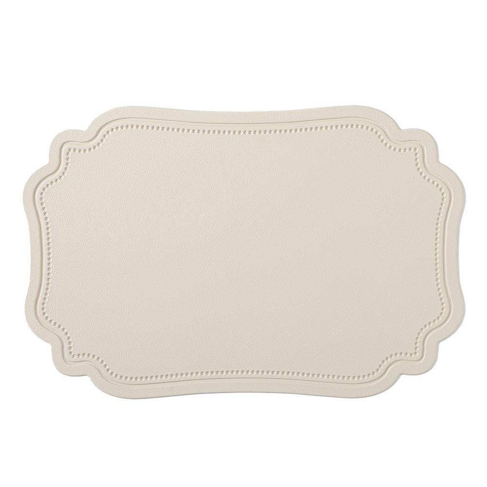 4 Piece Elegant Retro Irregular Tableware Pad PU Leather Waterproof Table Mat Scratch Resistant Non-slip Place Mat Wedding