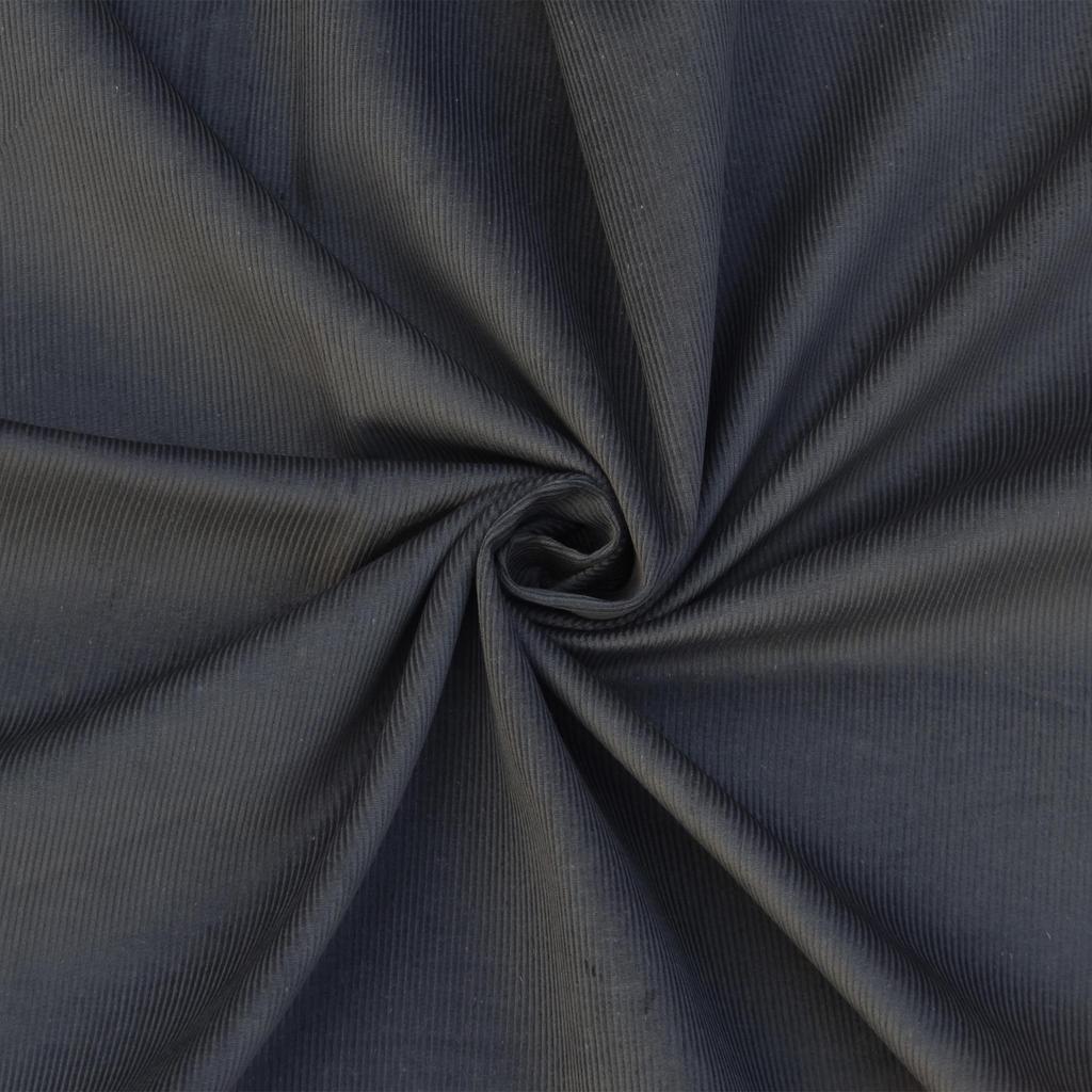 Мягкая вельветовая ткань темно-серого цвета - 100% хлопок, плотность 350 г/м², ширина 150 см.