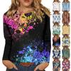 Long Sleeve Shirts For Women Cute Print Graphic Tees Blouses Casual Plus Size Basic Tops Pullover