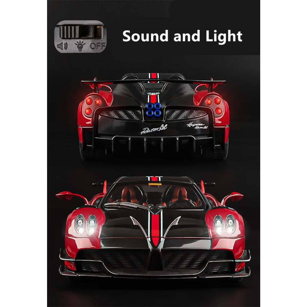1/18 Pagani Huayra BC Сплав Спортивная Модель Металлическая Литая Модель Гоночного Автомобиля Модели Транспортных Средств Имитация Звука Света Коллекция Игрушка Подарок для Детей