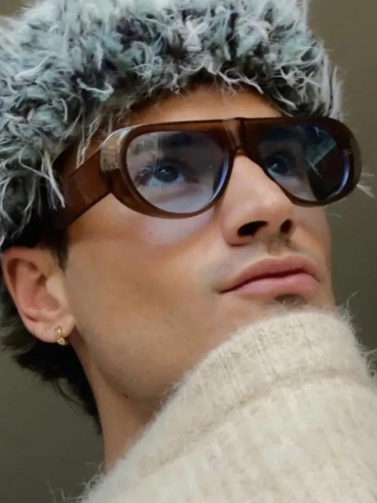 Ретро Большие Солнцезащитные Очки Для Женщин Модные Широкие Дужки Новые Солнцезащитные Очки с Большой Оправой Градиентного Цвета Персонализированные Очки Очки