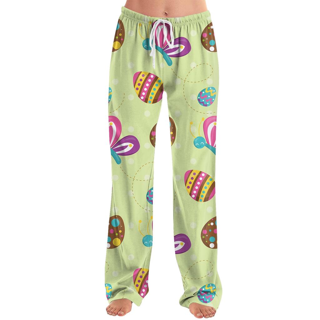 Женские модные свободные повседневные брюки с пасхальным принтом