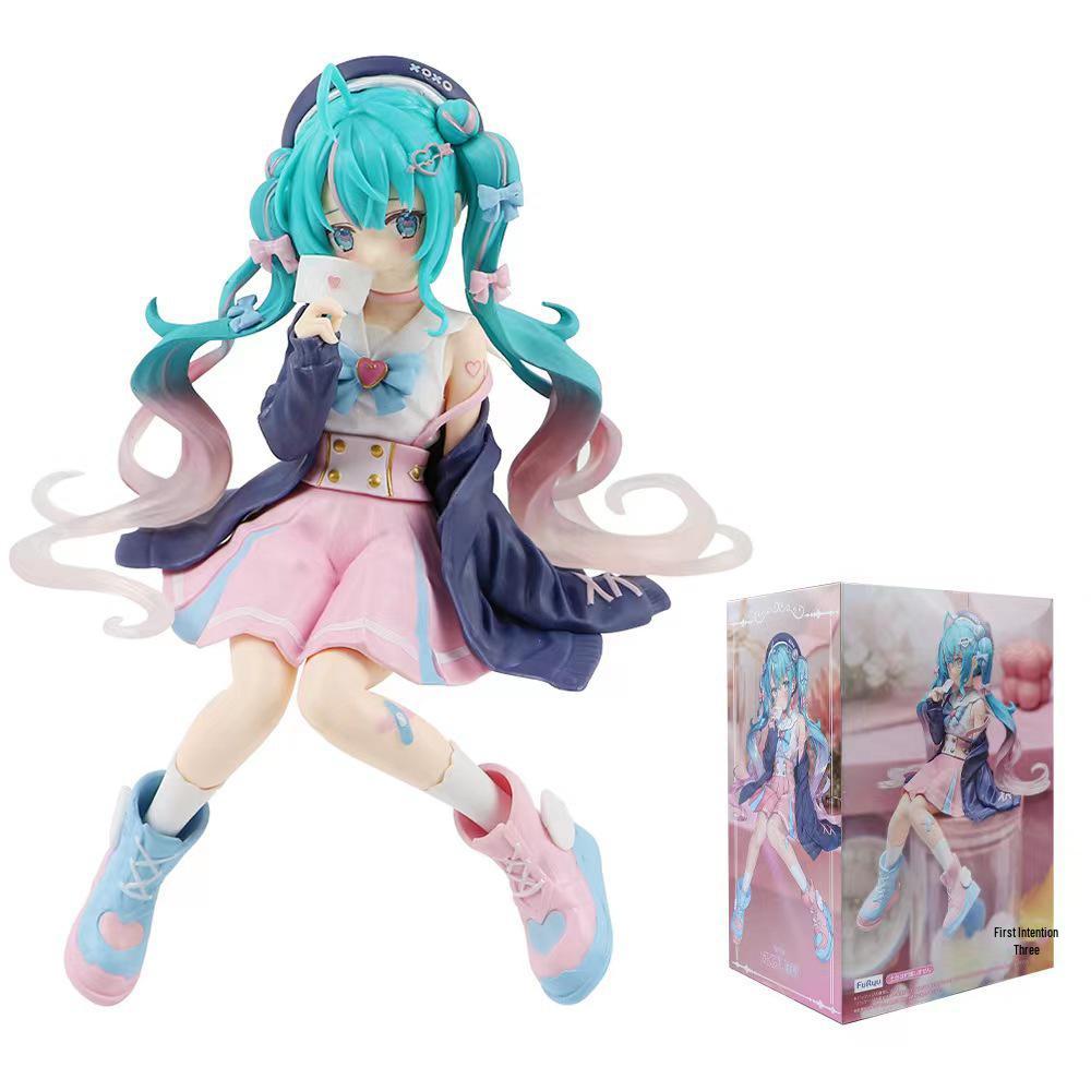 High-Quality Sakura Hatsune Miku PVC Doll with Decorative Chassis Ornaments