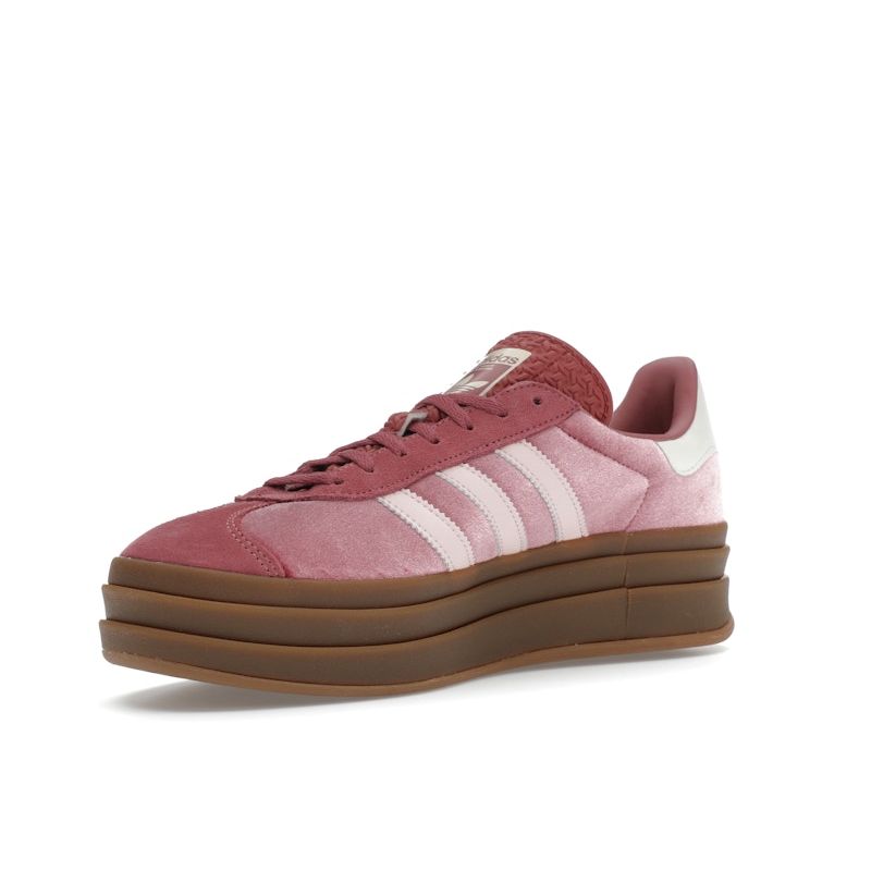 adidas Gazelle Bold Женские Подержанные Малиновый Песочно-Розовый Белый Повседневные Кроссовки IG4389