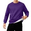 Men's Round Neck Fleece-Lined Thick Solid Color Sweatshirt