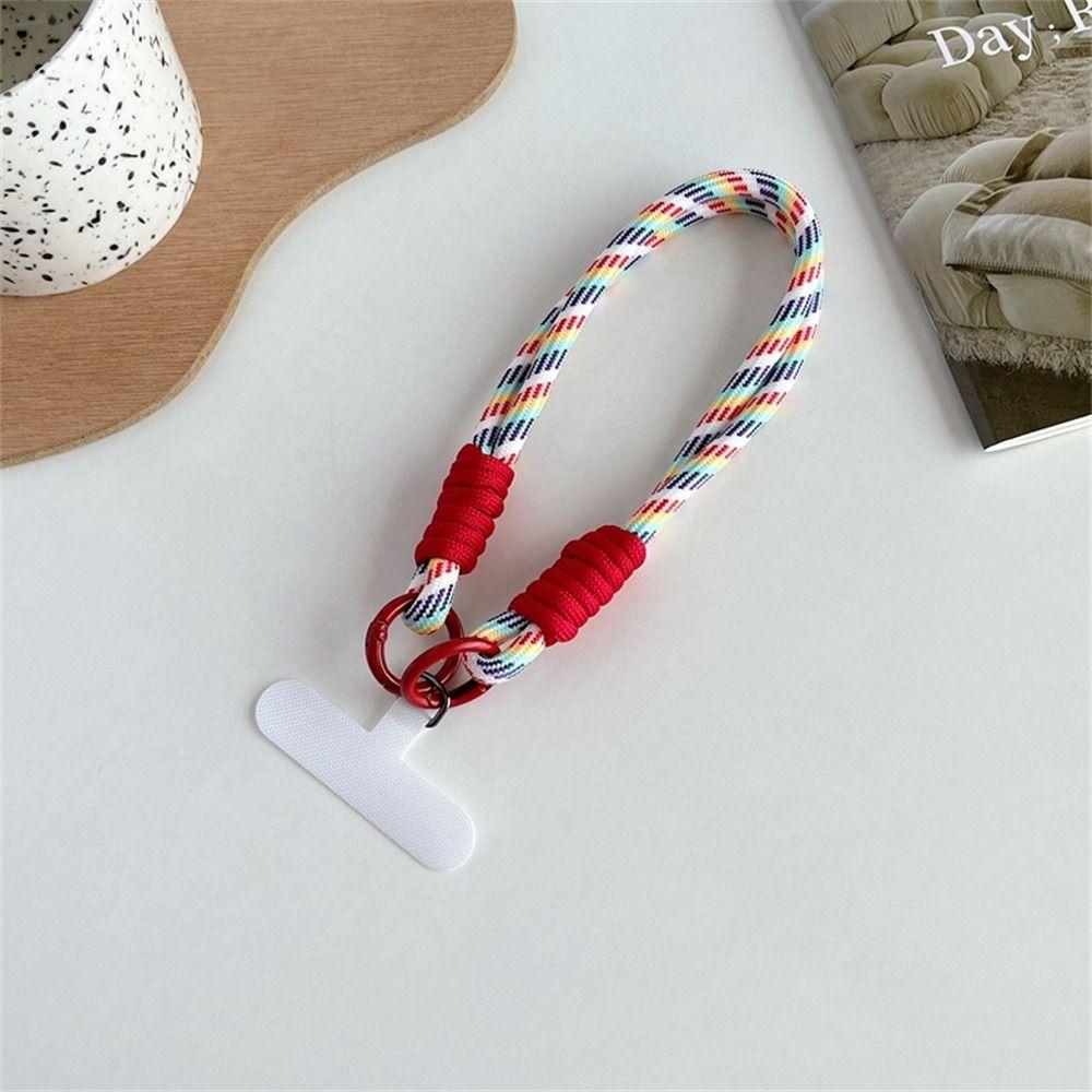 with Patch Mobile Phone Lanyard Braided Phone Hanging Chain Phone Wrist Strap Mobile Case