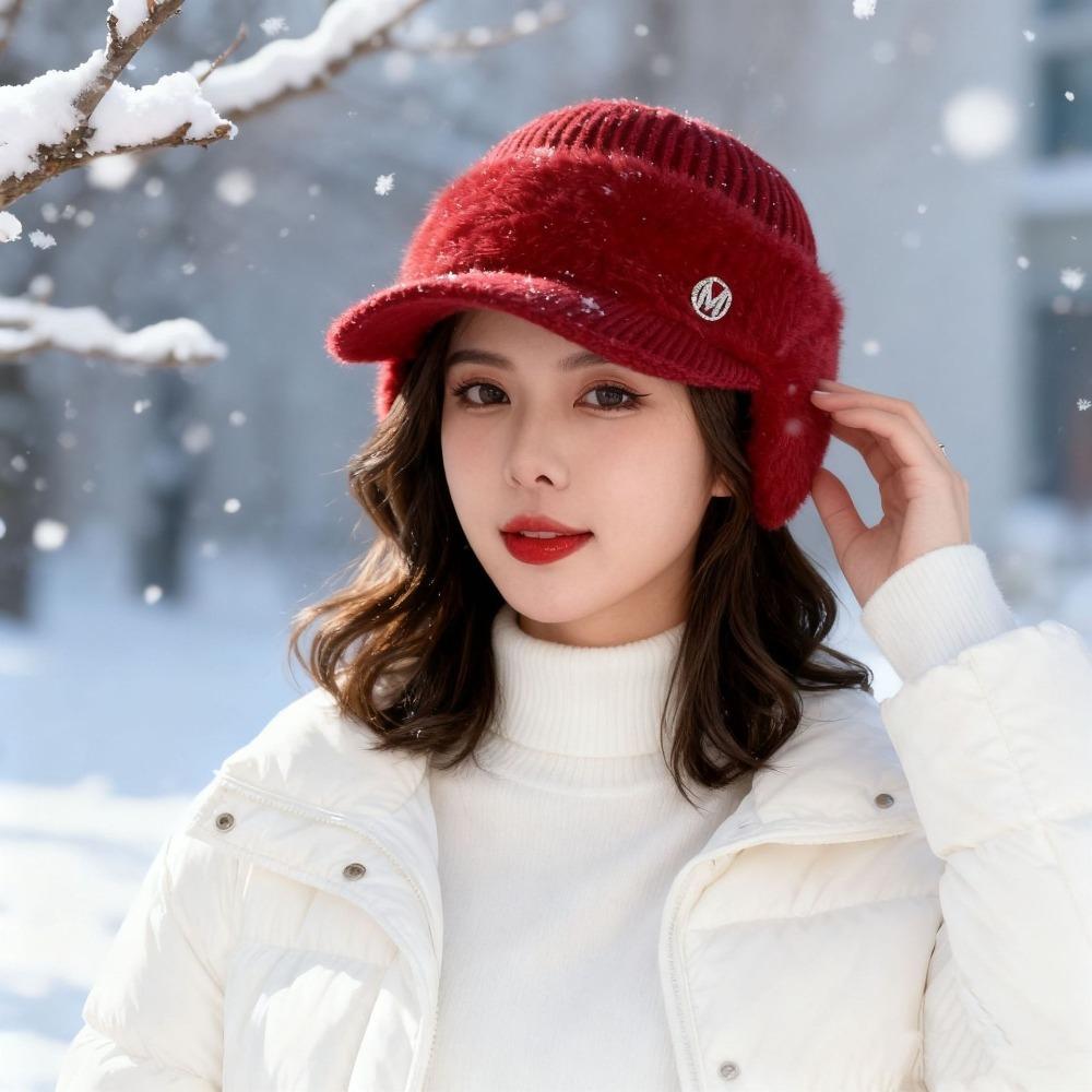 Warm Knitted Hat Thickened Ponytail Hat Fashion Winter Hat  for Women