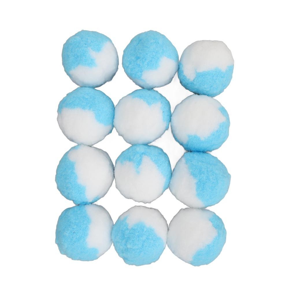 12PCS Quiet Kitten Chewing Ball Plush Texture Interactive Cat Ball Cute Cat Pom Balls Indoor Play
