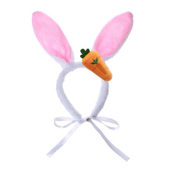 Набор из 4 предметов костюма для собаки на Пасху Милая повязка на голову с ушками кролика Бандана Морковки Игрушки-погрызушки Пасхальные наряды для домашних животных для маленьких средних больших собак кошек Праздничный косплей