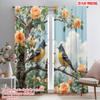 2 шт., 2D печать на плоскости Минималистичные шторы Птицы и цветы Полиэстер тканый (без стержня) Праздничный Ldeal для спальни и гостиной