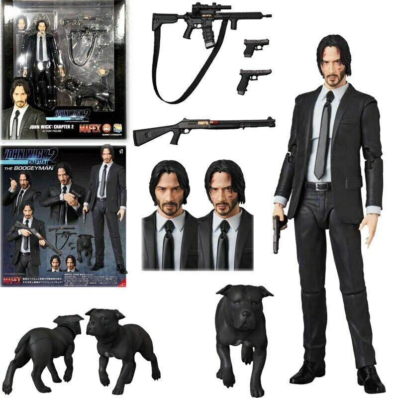 Medicom Toy Mafex 085 Джон Уик Глава 2 Экшн-фигурка со сменными головами и в коробочной упаковке