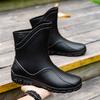 Fashion Rain Shoes Men's Medium Tube Water Boots Non-slip Waterproof Shoes New Outdoor Rain Boots Thermal Short Tube Rubber Shoes Men's Fashion
