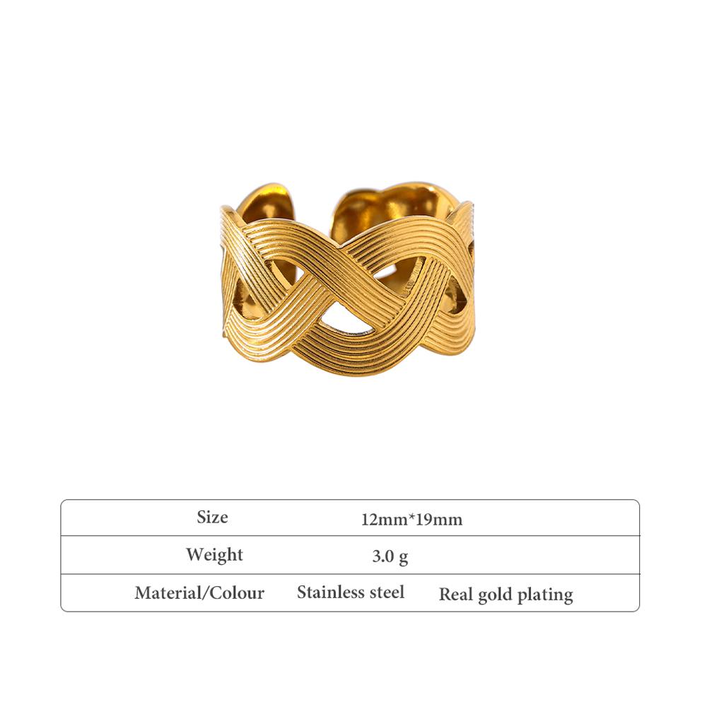 Eetit Кольцо из нержавеющей стали ручной работы с геометрическим узором для женщин