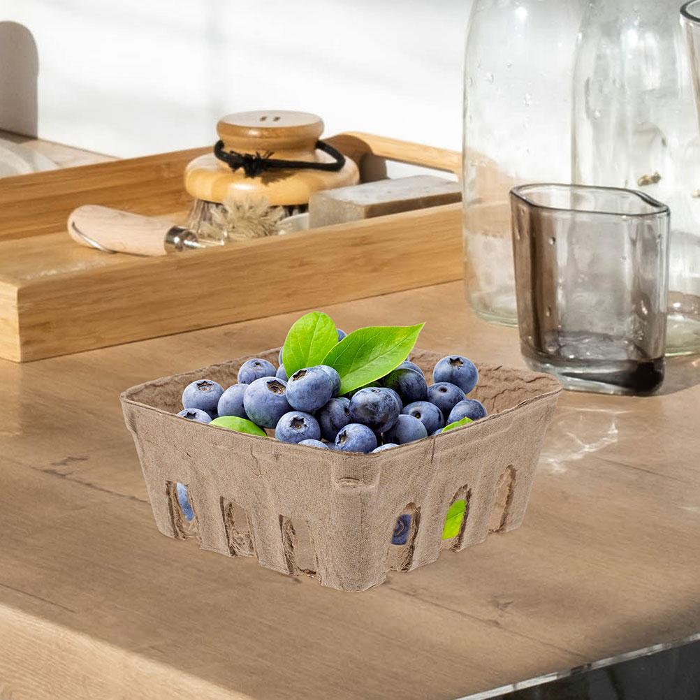 40 шт. биоразлагаемый лоток для черники, упаковочная коробка для фруктов, бумажная пластиковая корзина для фруктов, овощная мякоть, корзина для овощей, горшки для продуктов