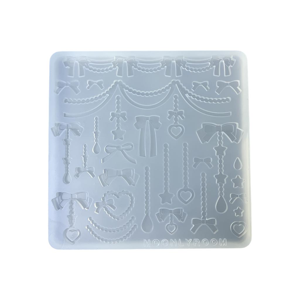 Силиконовая форма для аксессуаров в виде бантика и цепочки из бусин, уникальные формы для изготовления ювелирных изделий из эпоксидной смолы для любителей рукоделия