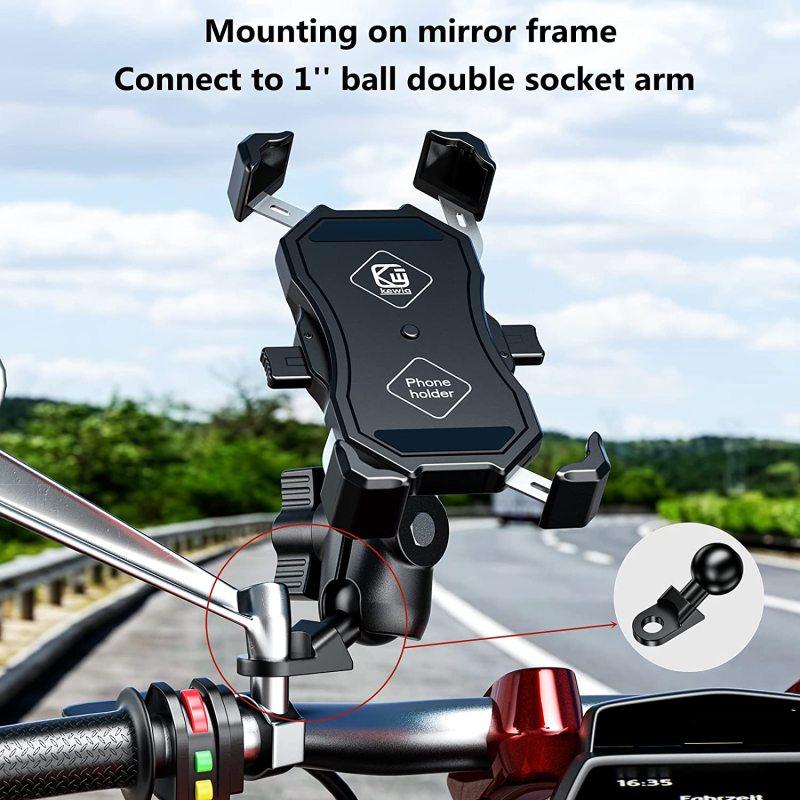 Aluminum Alloy 1'' Ball Mount Base with 10mm Mounting Hole, Angled Bolt Head Adapter Ball Base Compatible with RAM Mounts 1'' Ball Socket Arm