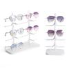 Органайзер для солнцезащитных очков, прочная стойка для очков на 5/10 пар, экономящая место, прочная одно-/двухрядная настольная подставка для хранения очков